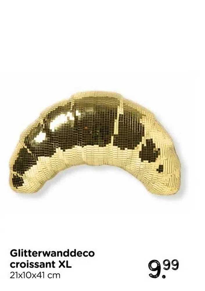 Glitterwanddeco croissant XL