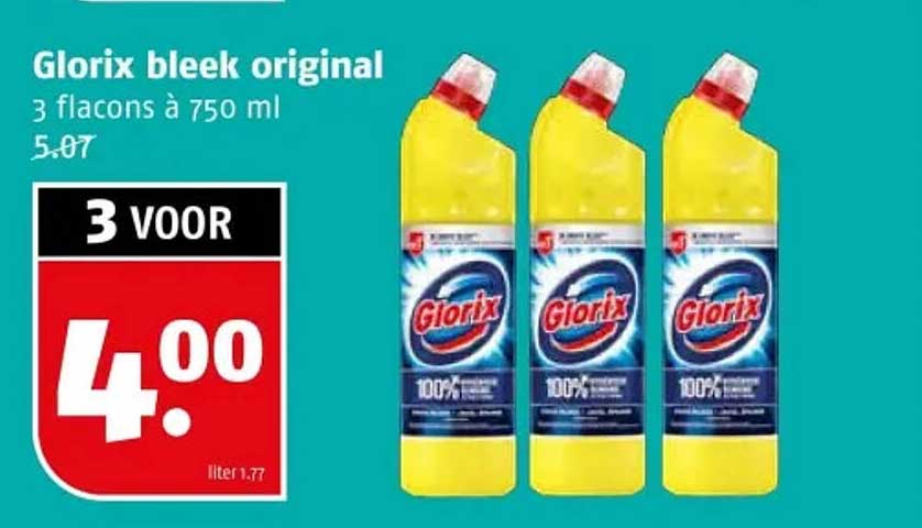 Glorix bleek original 3 flacons à 750 ml