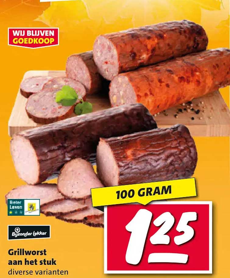 Grillworst aan het stuk