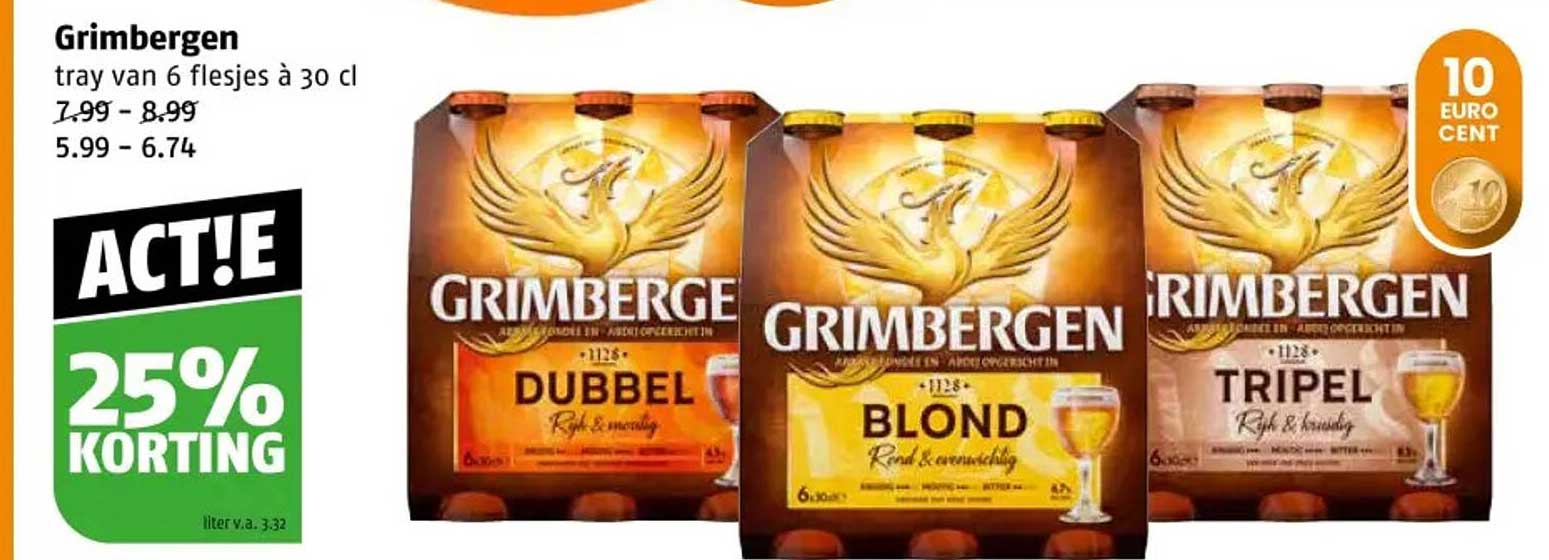 Grimbergen tray van 6 flesjes à 30 cl