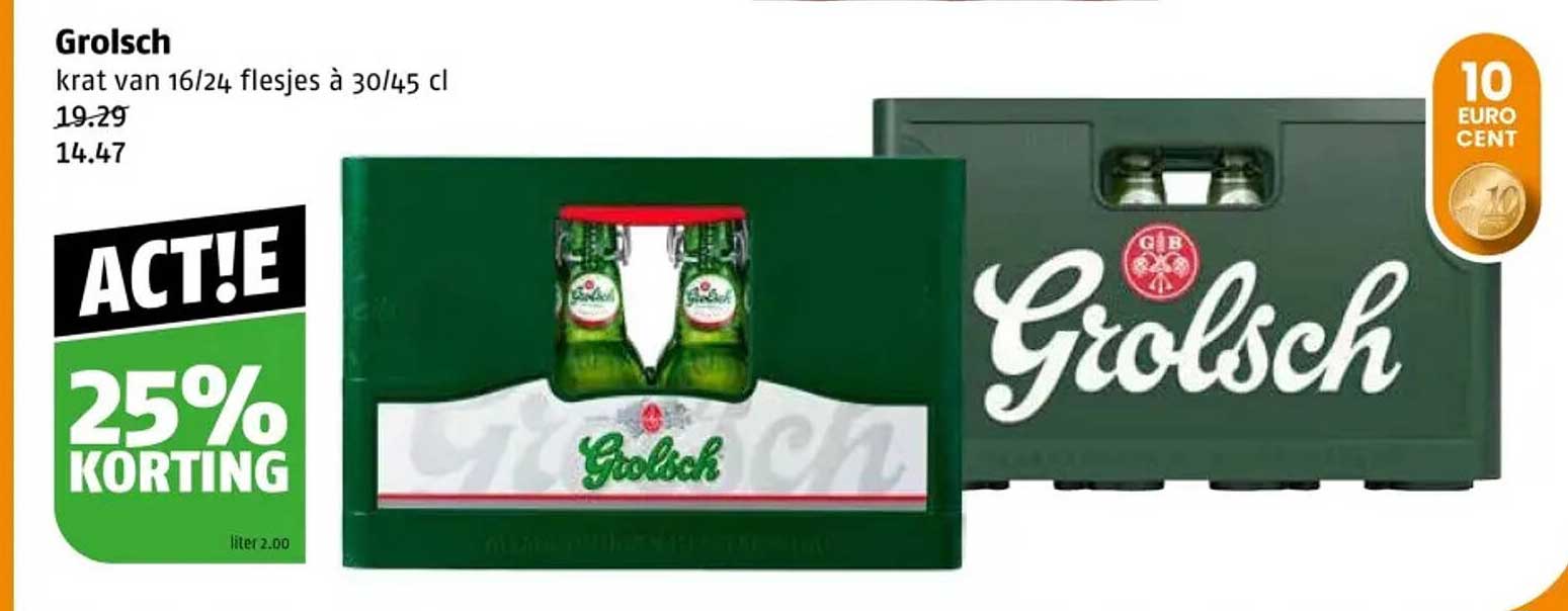 Grolsch krat van 16/24 flesjes à 30/45 cl