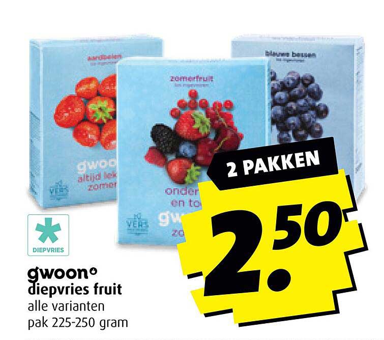 gwoon diepvries fruit alle varianten pak 225-250 gram