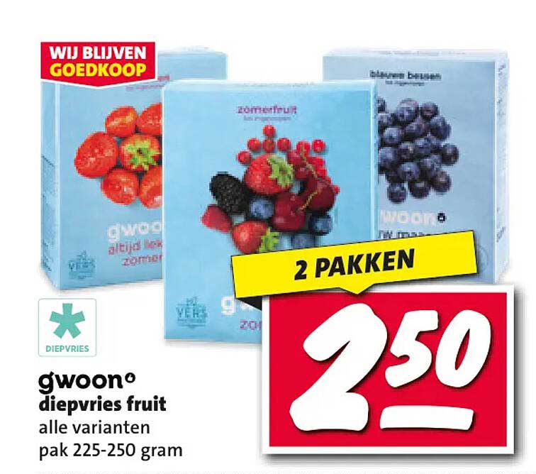 gwoon diepvries fruit alle varianten pak 225-250 gram