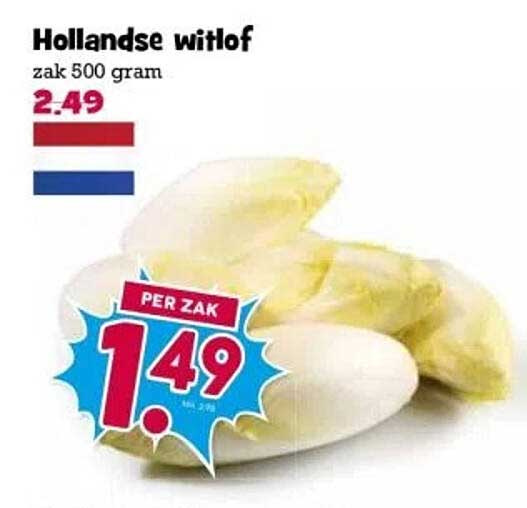 Hollandse witlof zak 500 gram