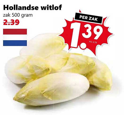 Hollandse witlof zak 500 gram