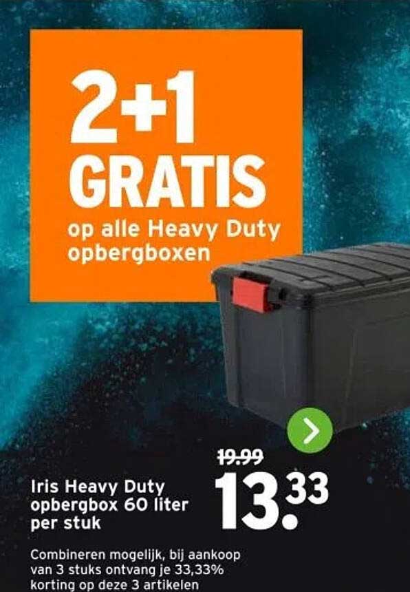 Iris Heavy Duty opbergbox 60 liter per stuk