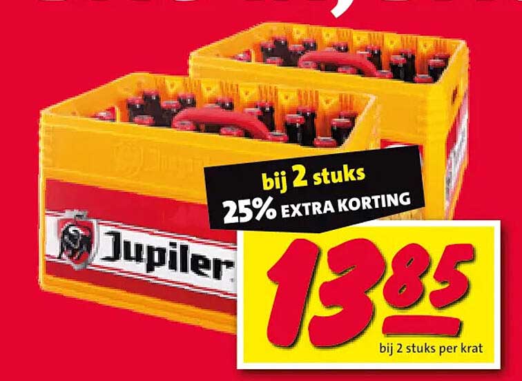 Jupiler Krat bij 2 stuks 25% EXTRA KORTING