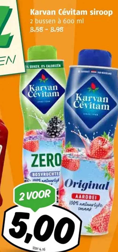 Karvan Cévitam siroop 2 bussen à 600 ml