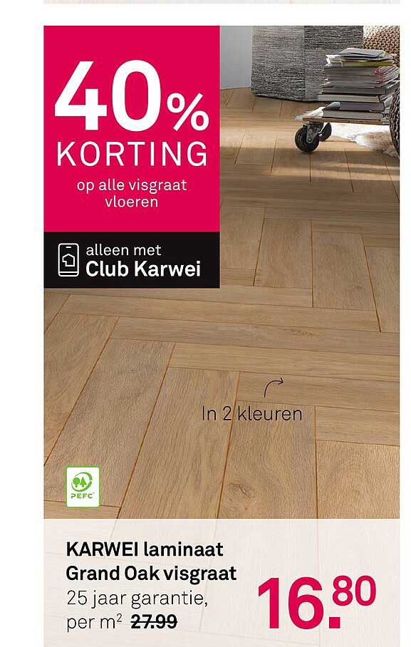 KARWEI laminaat Grand Oak visgraat