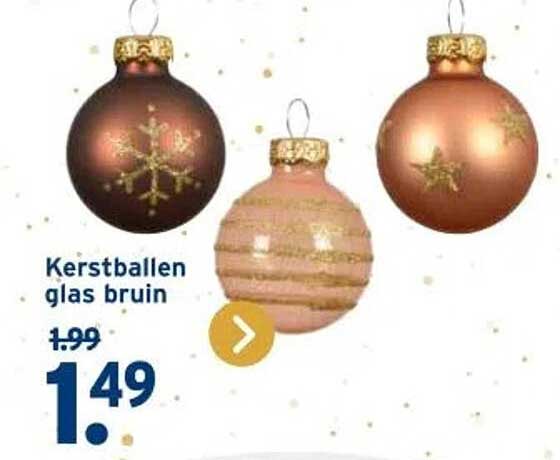 Kerstballen glas bruin