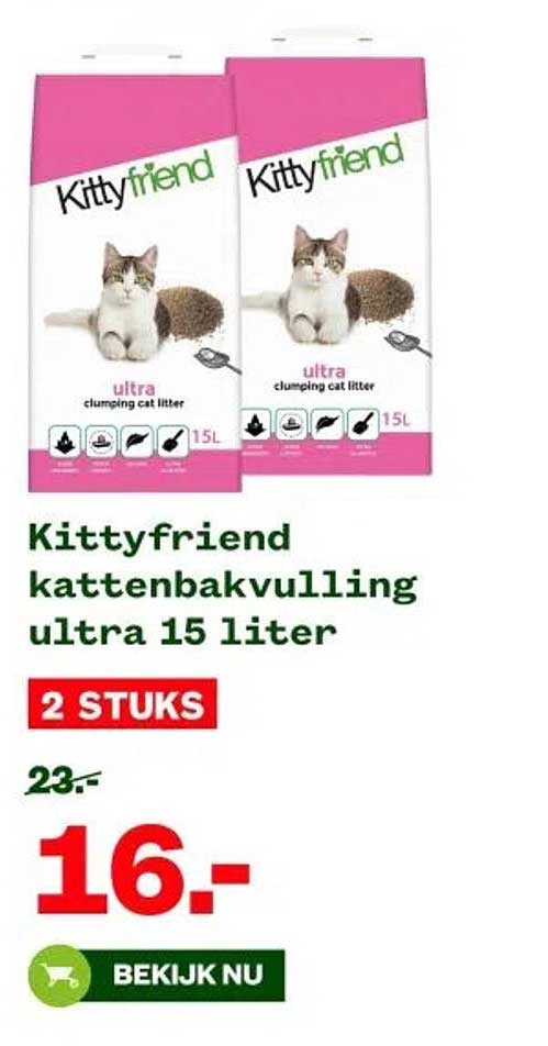 Kittyfriend kattenbakvulling ultra 15 liter