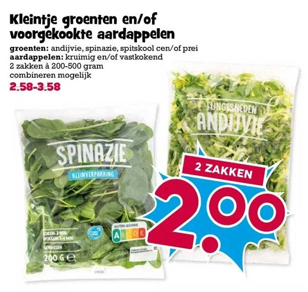 Kleintje groenten en/of voorgekookte aardappelen