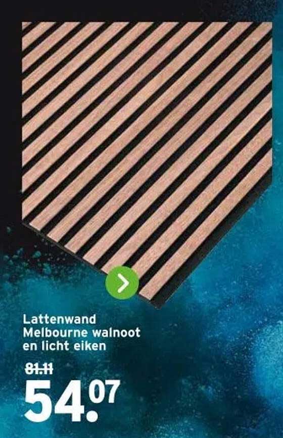 Lattenwand Melbourne walnoot en licht eiken