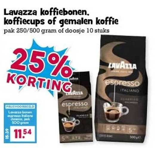 Lavazza koffiebonen, koffiecups of gemalen koffie