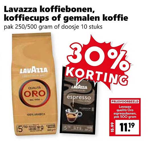 Lavazza koffiebonen, koffiecups of gemalen koffie pak 250/500 gram of doosje 10 stuks