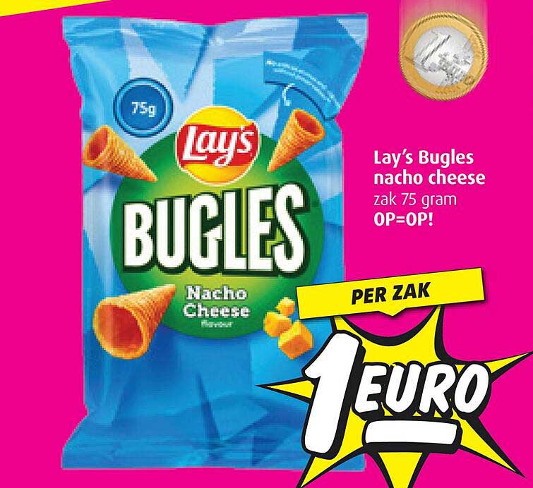 Lay's Bugles nacho cheese zak 75 gram OP=OP!