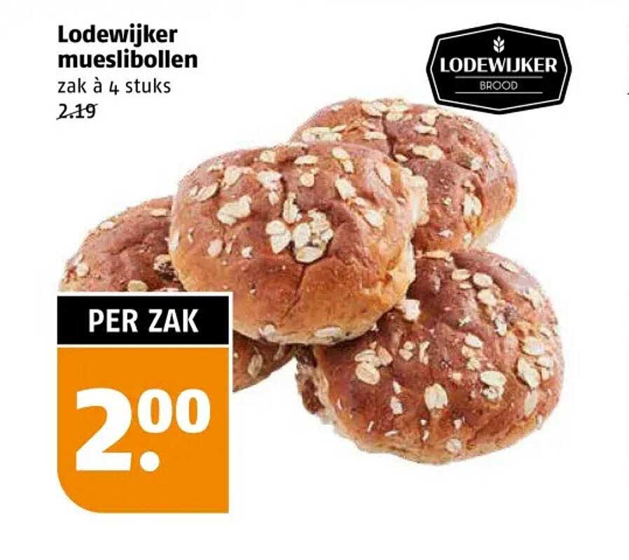 Lodewijker mueslibollen zak à 4 stuks