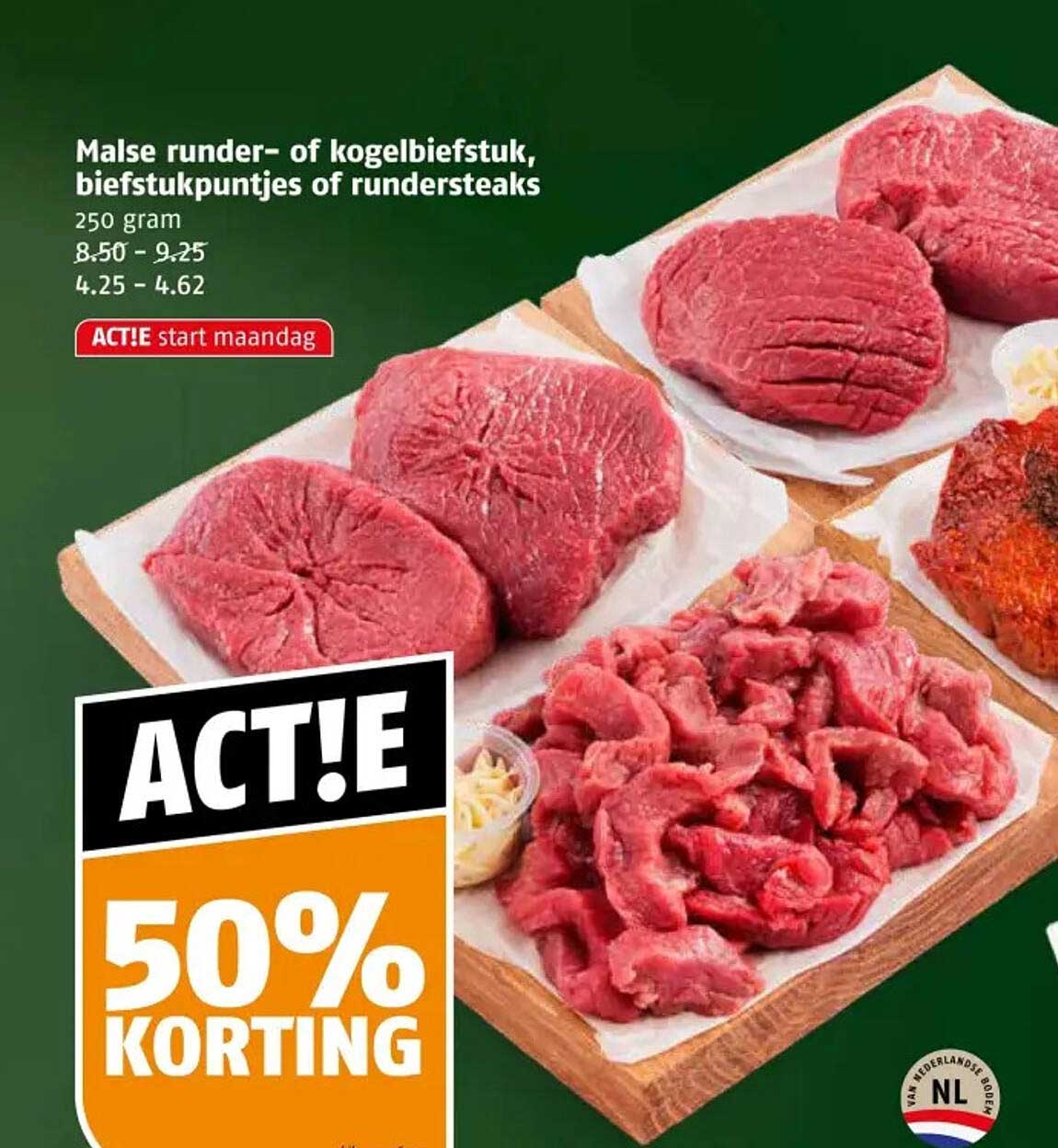 Malse runder- of kogelbiefstuk, biefstukpuntjes of rundersteaks