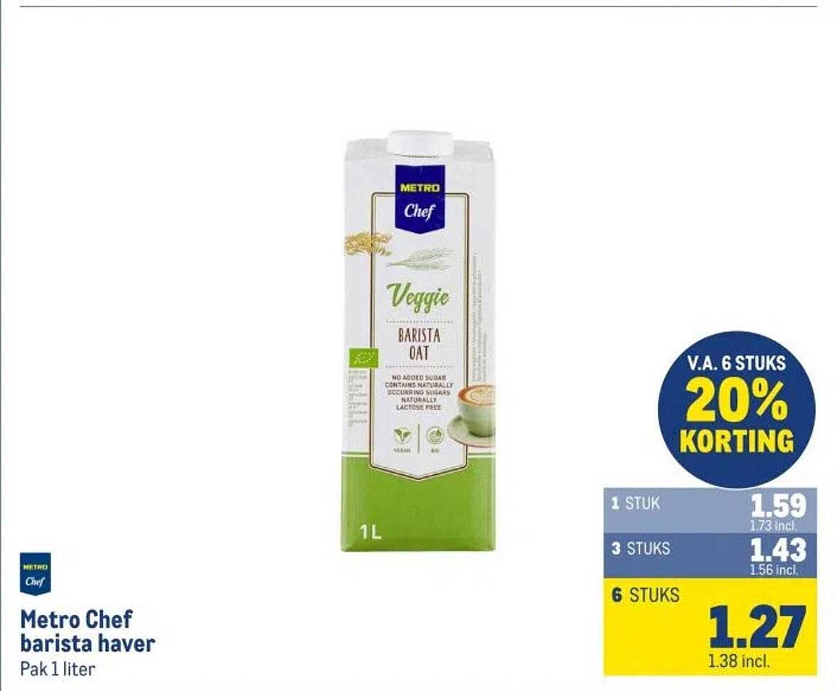 Metro Chef barista haver Pak 1 liter