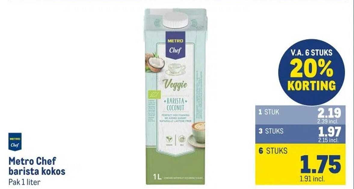 Metro Chef barista kokos Pak 1 liter