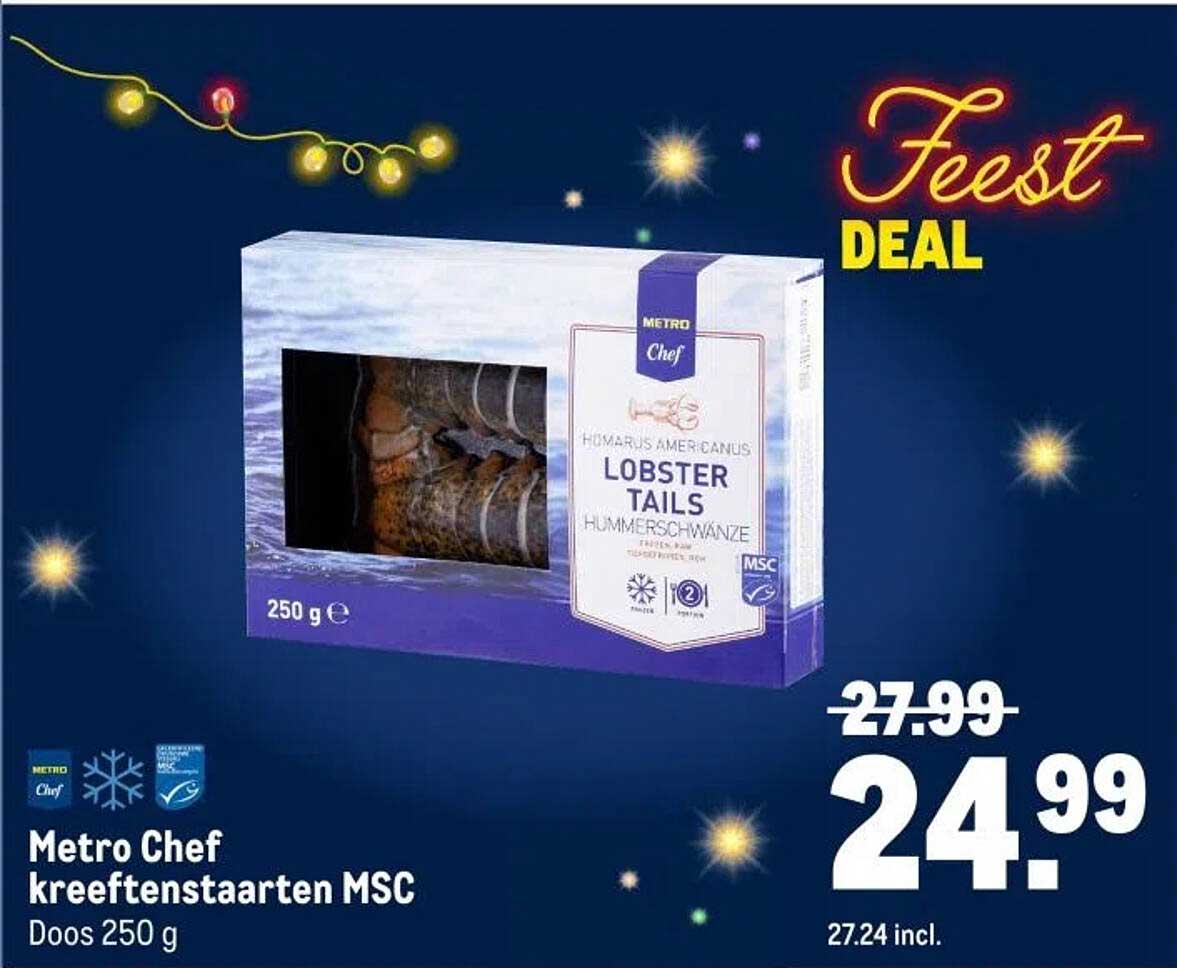 Metro Chef kreeftenstaarten MSC Doos 250 g