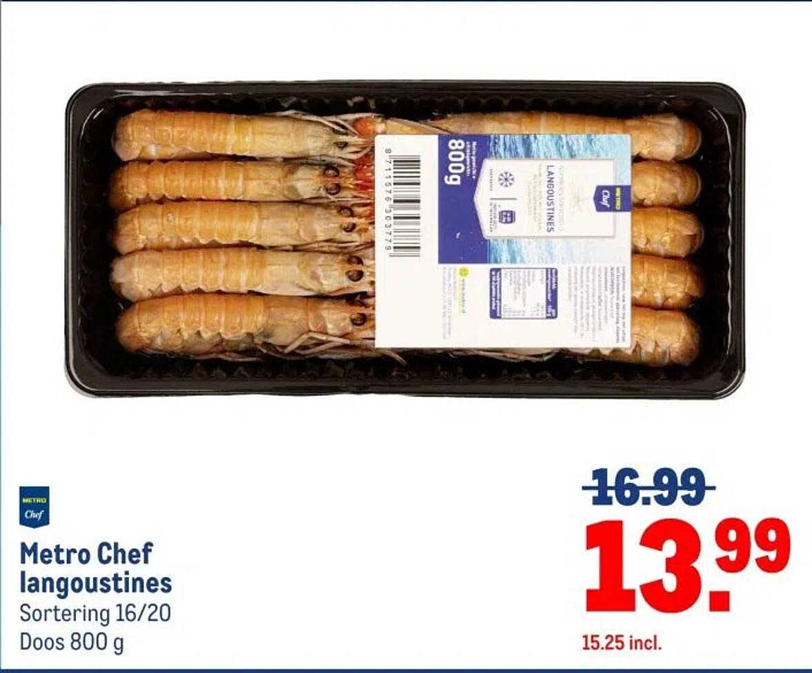 Metro Chef langoustines Sortering 16/20 Doos 800 g
