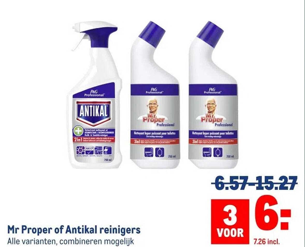 Mr Proper of Antikal reinigers