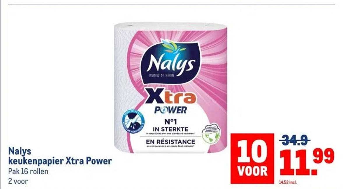 Nalys keukenpapier Xtra Power Pak 16 rollen