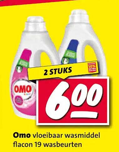 Omo vloeibaar wasmiddel flacon 19 wasbeurten