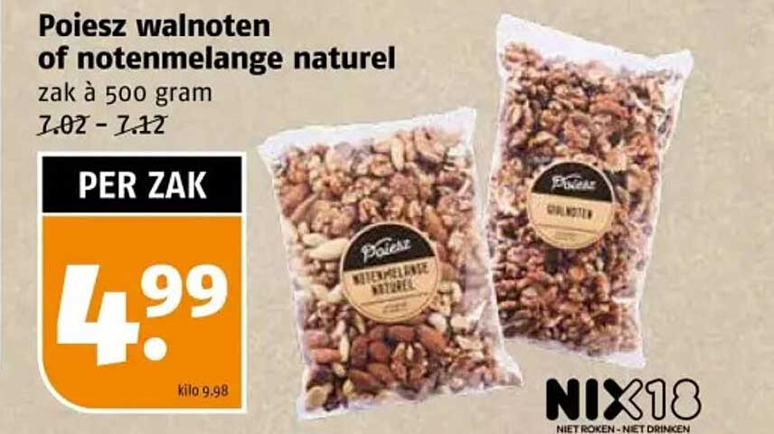 Poiesz walnoten of notenmelange naturel zak à 500 gram
