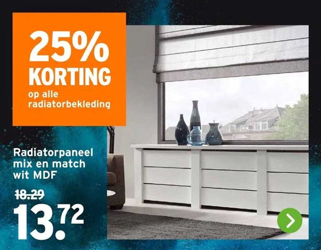 Radiatorpaneel mix en match wit MDF