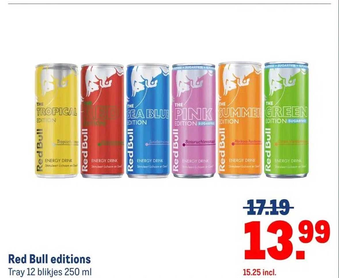 Red Bull editions Tray 12 blikjes 250 ml