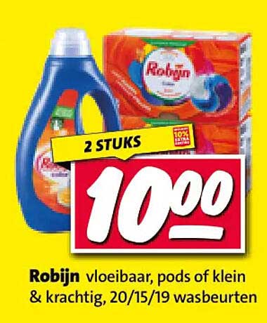 Robijn vloeibaar, pods of klein & krachtig, 20/15/19 wasbeurten