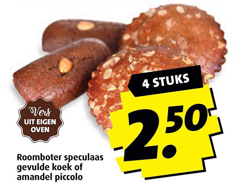 Roomboter speculaas gevulde koek of amandel piccolo