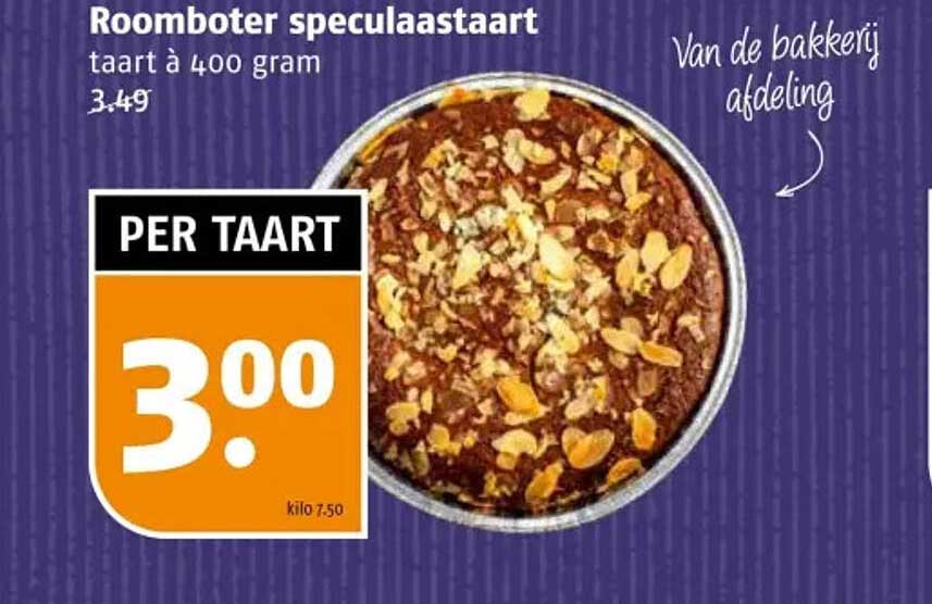 Roomboter speculaastaart taart à 400 gram