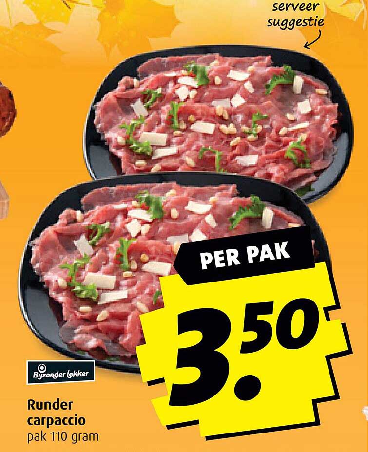 Runder carpaccio pak 110 gram