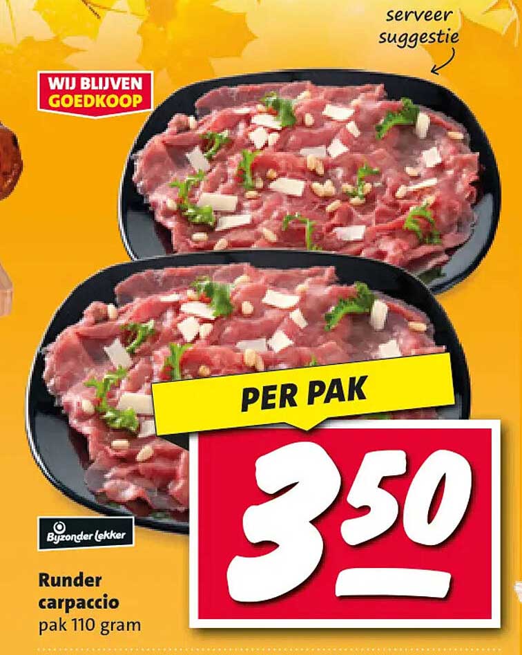 Runder carpaccio pak 110 gram