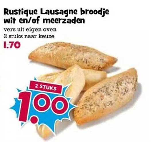 Rustique Lausagne broodje wit en/of meerzaden