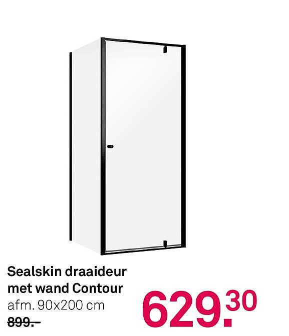 Sealskin draaideur met wand Contour