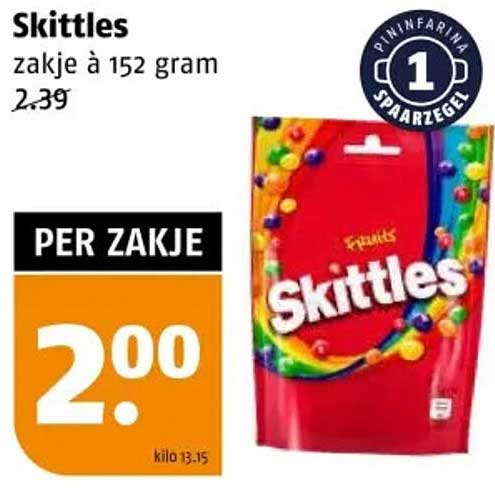 Skittles zakje à 152 gram
