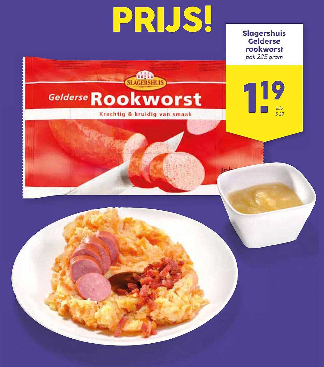 Slagershuis Gelderse rookworst pak 225 gram