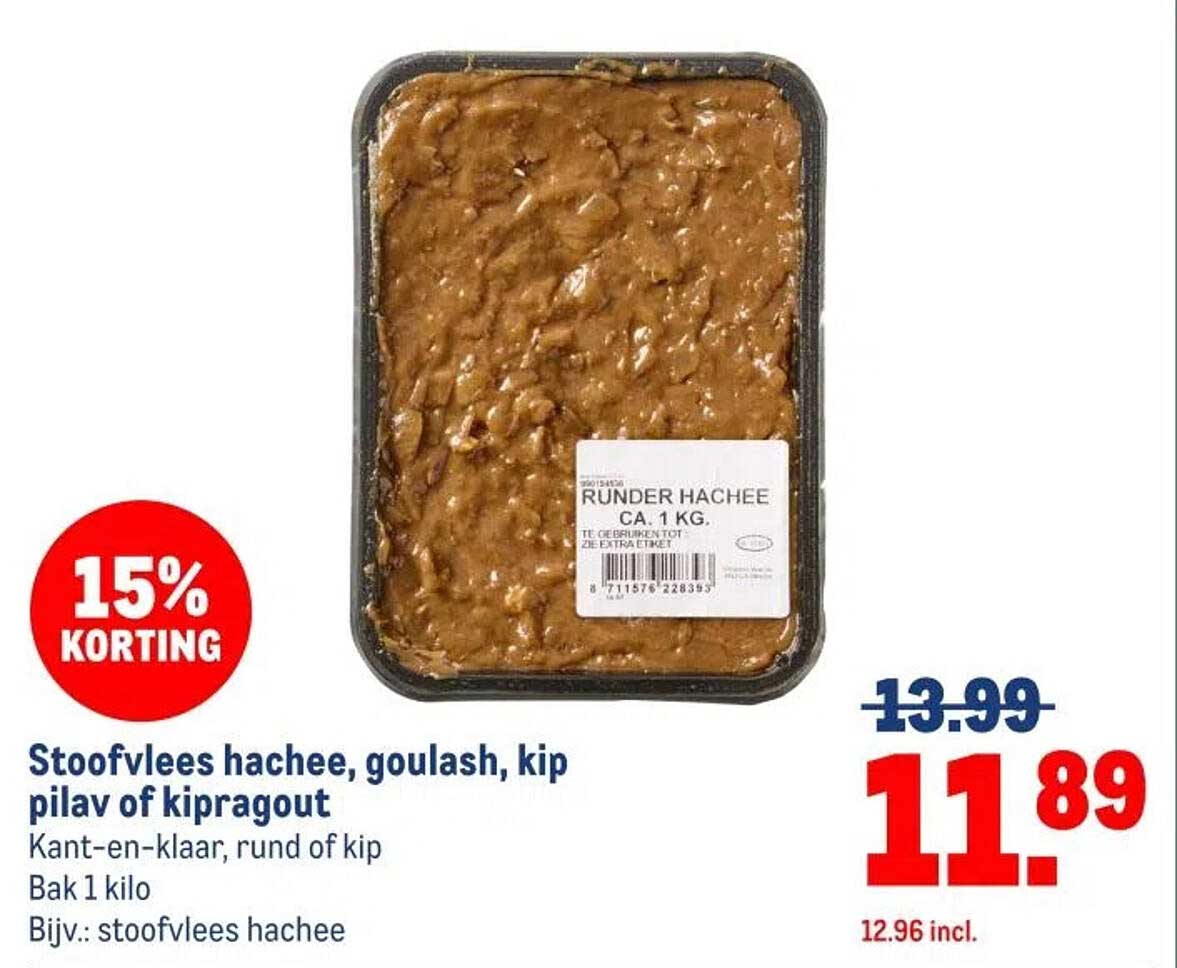 Stooofvlees hachee, goulash, kip pilav of kipragout.