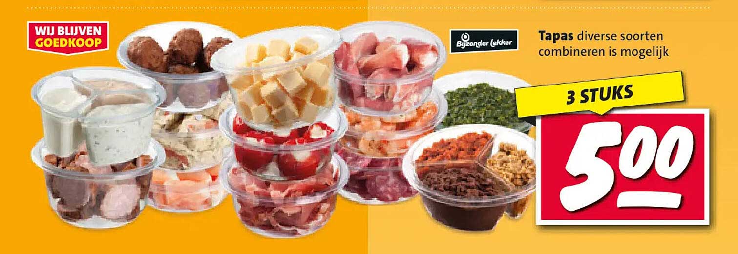 Tapas diverse soorten combineren is mogelijk