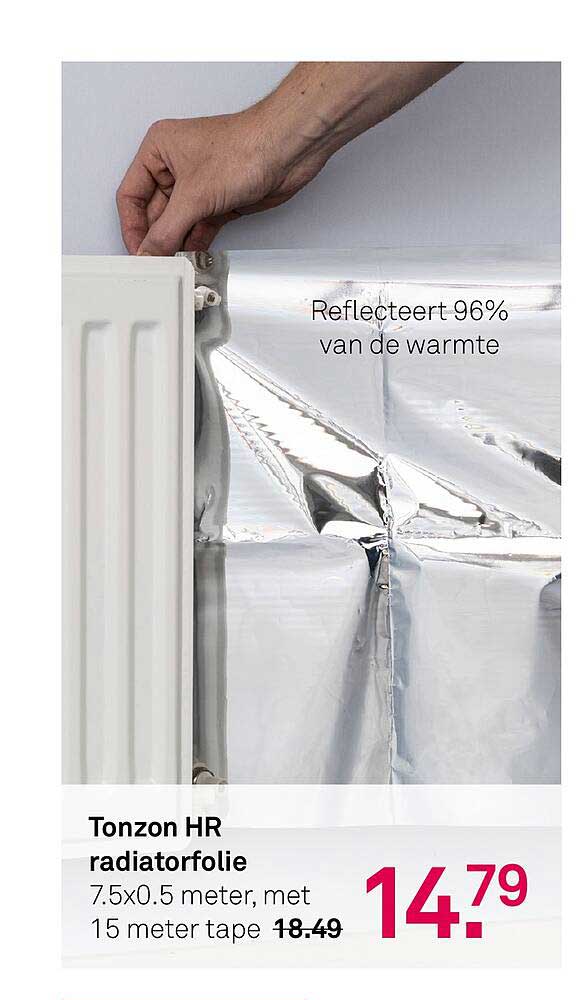 Tonzon HR radiatorfolie 7.5x0.5 meter, met 15 meter tape
