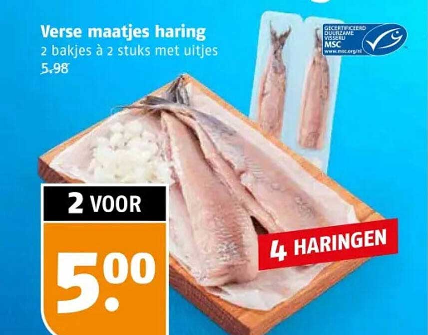 Verse maatjes haring 2 bakjes à 2 stuks met uitjes
