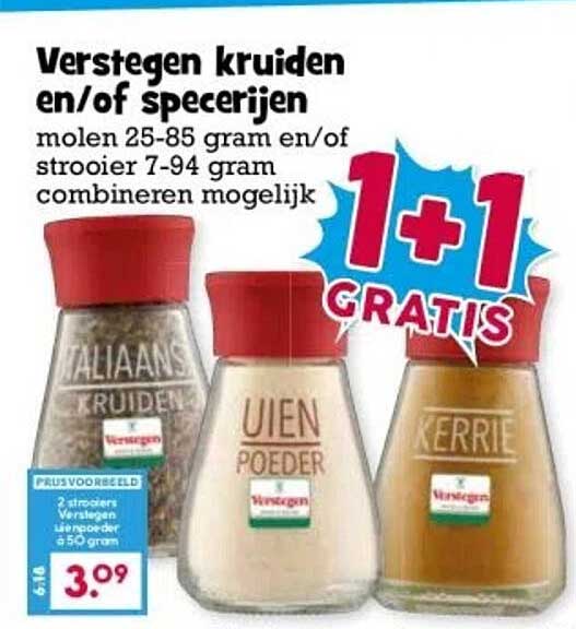 Verstegen kruiden en/of specerijen