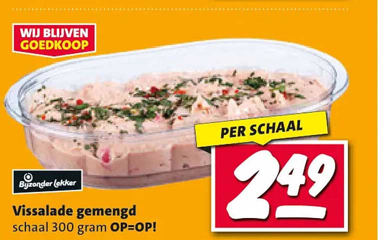 Vissalade gemengd schaal 300 gram OP=OP!