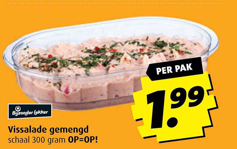 Vissalade gemengd schaal 300 gram OP=OP!