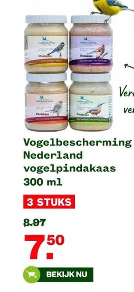 Vogelbescherming Nederland vogelpindakaas 300 ml