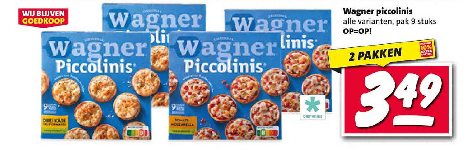 Wagner piccolinis alle varianten, pak 9 stuks OP=OP!